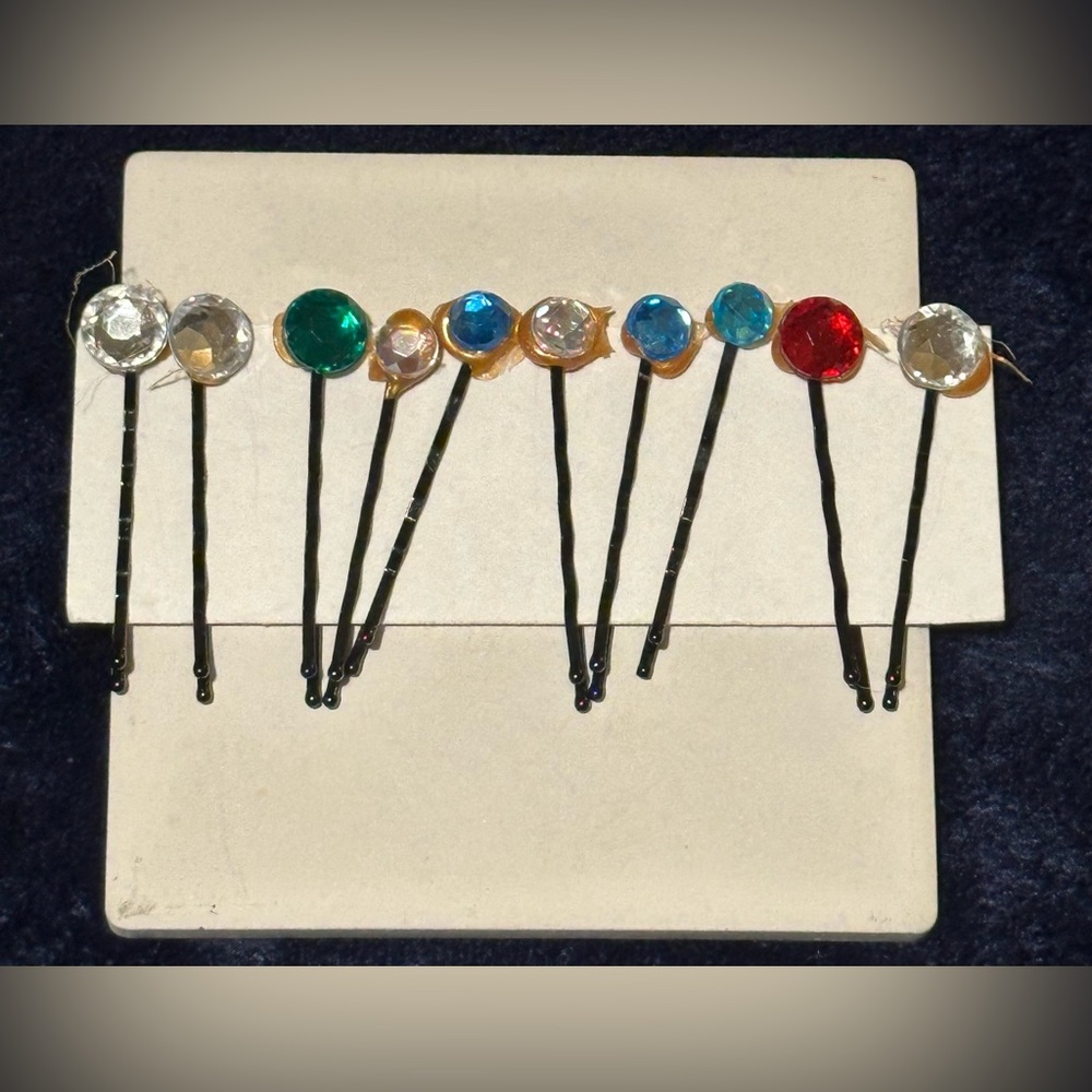Lorena Espinoza Design Plastic Jewels Bobby-Pins, 10Pk (NWT)
